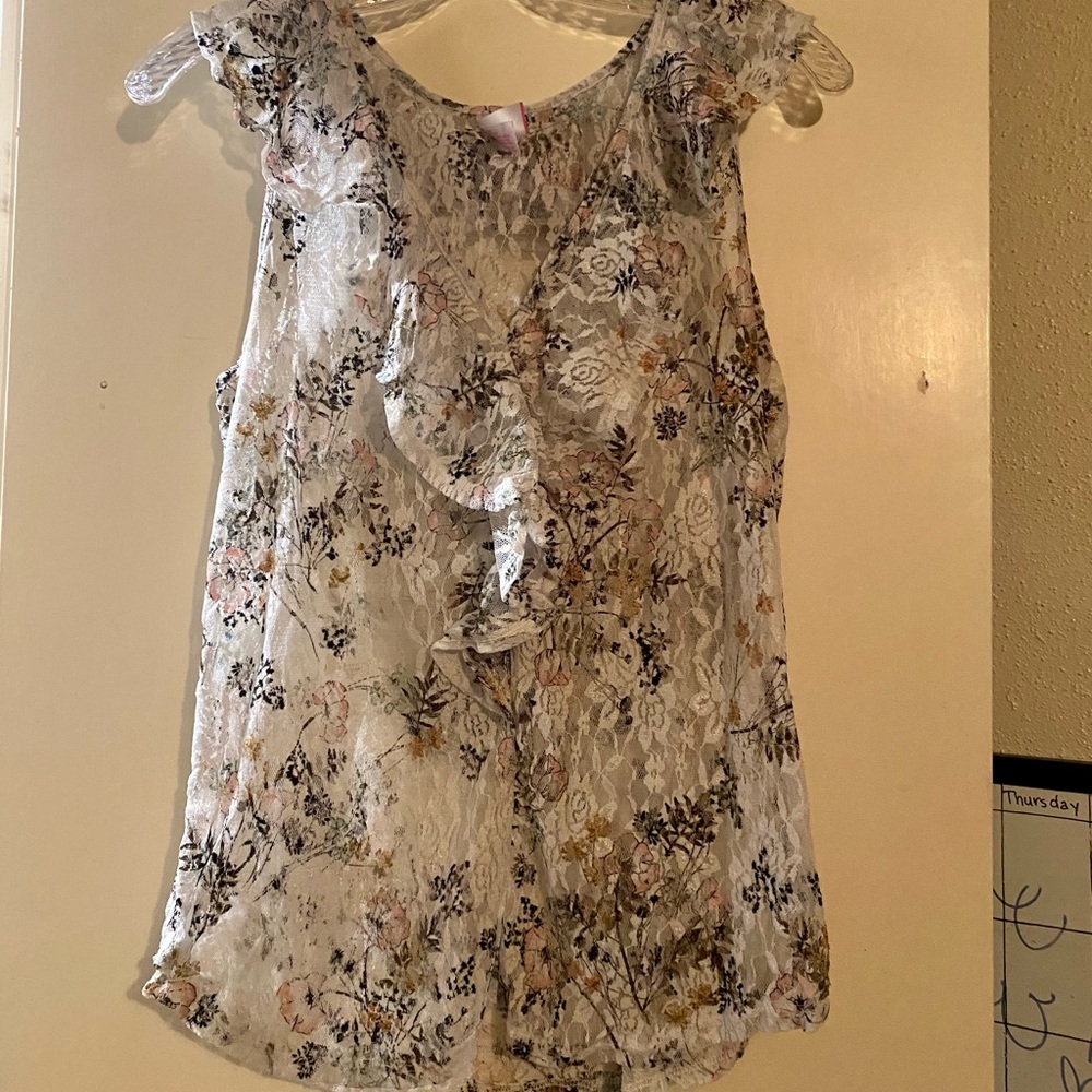 White Floral Lace Blouse